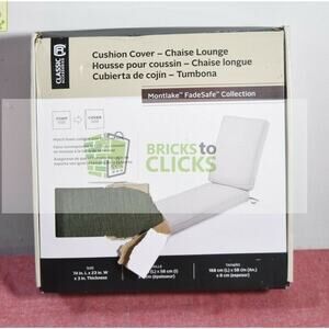 Montlake Water-Resistant Patio Chaise Lounge Cushion Slip Cover, Fern Green